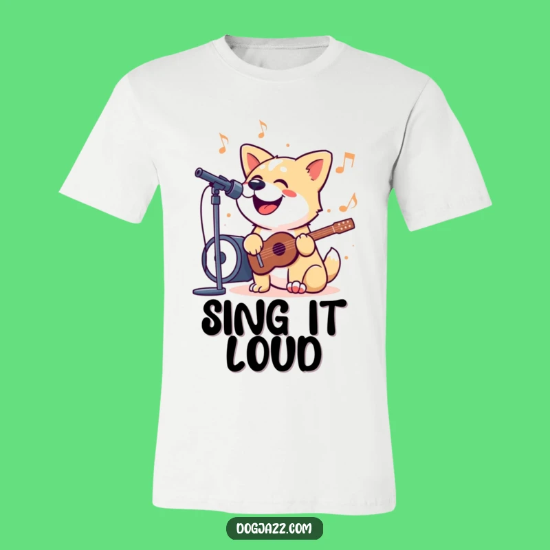Funny Singing Dog T-Shirt: Jazzy Tune Tee for Music Lovers Gift