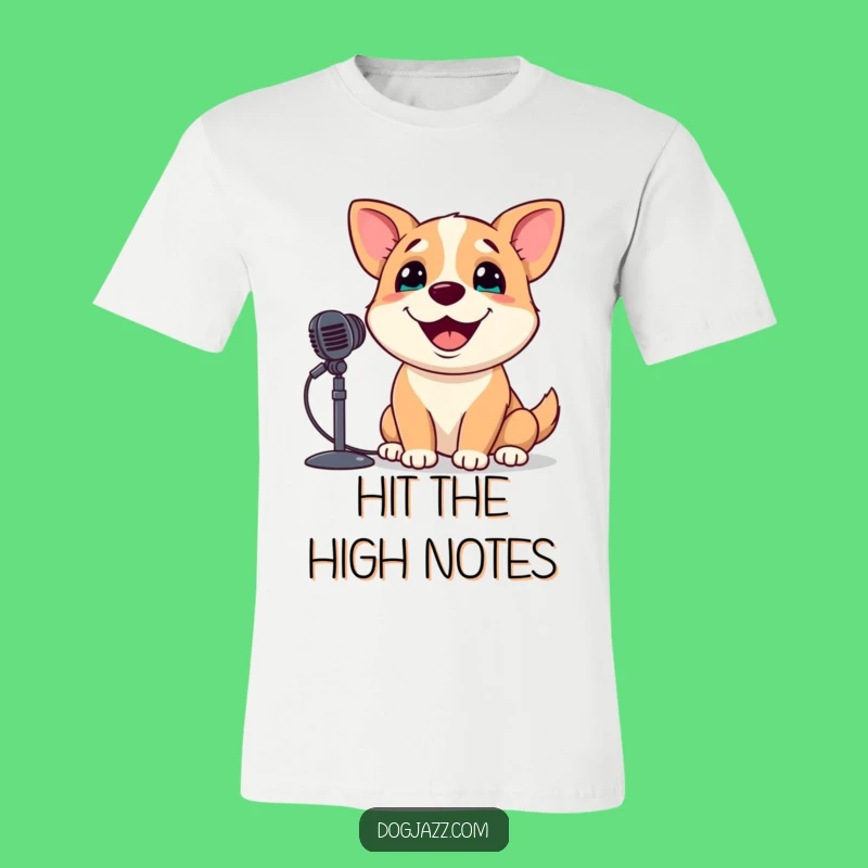 Funny Singing Dog T-Shirt: Happy Crooner Pooch Microphone Grin Tee Gift