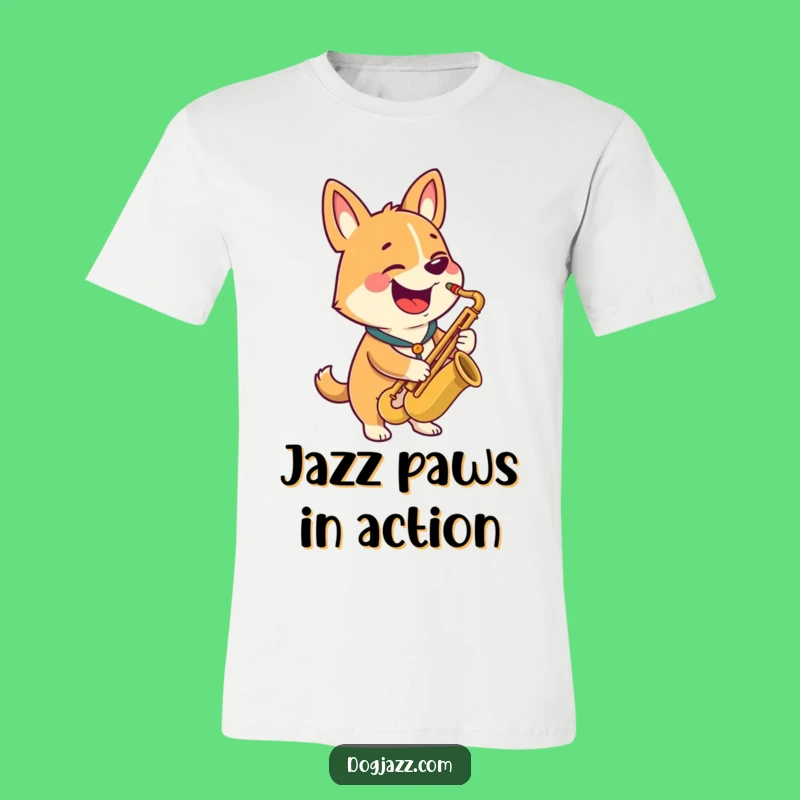 Funny Dog Jazz T-Shirt: Happy Saxophone Playing Pooch Tee