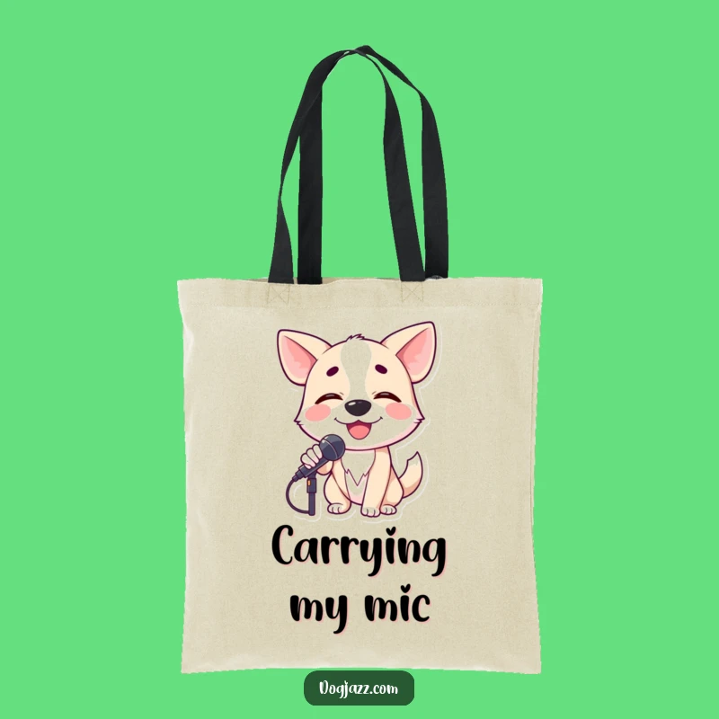 Funny Dog Singer Tote Bag: Carry Your Lyrics and Laughs in Style