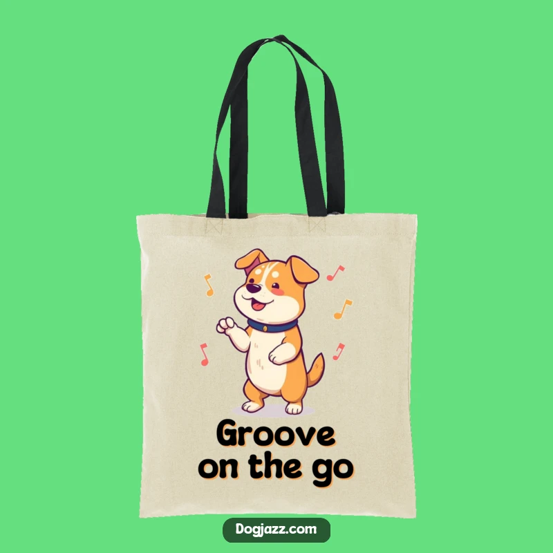 Funny Dog Tapping Paws Tote Bag: Musical Canine Carryall for a Gift