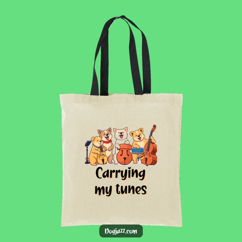 Funny Jazz Dog Band Tote Bag: Carry Your Music & Pups Anywhere