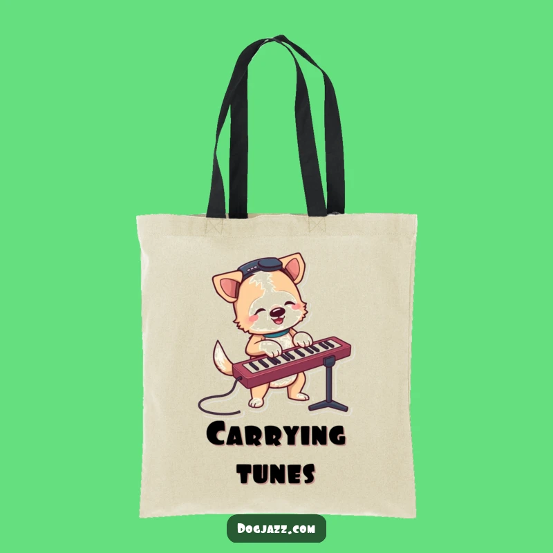 Funny Terrier Keyboard Tote Bag - Carry Your Tunes with this Musical Pup!
