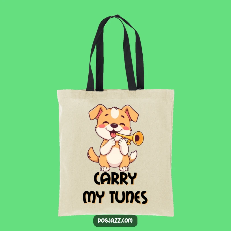 Funny Trumpet Dog Tote Bag: Carry Your Tunes with Hilarious Canine Style