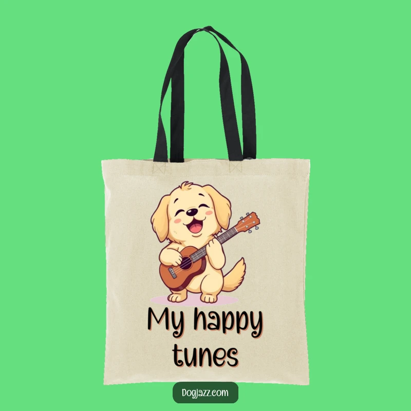 Funny Golden Retriever Ukulele Tote Bag: Carry Your Tunes and Sunshine